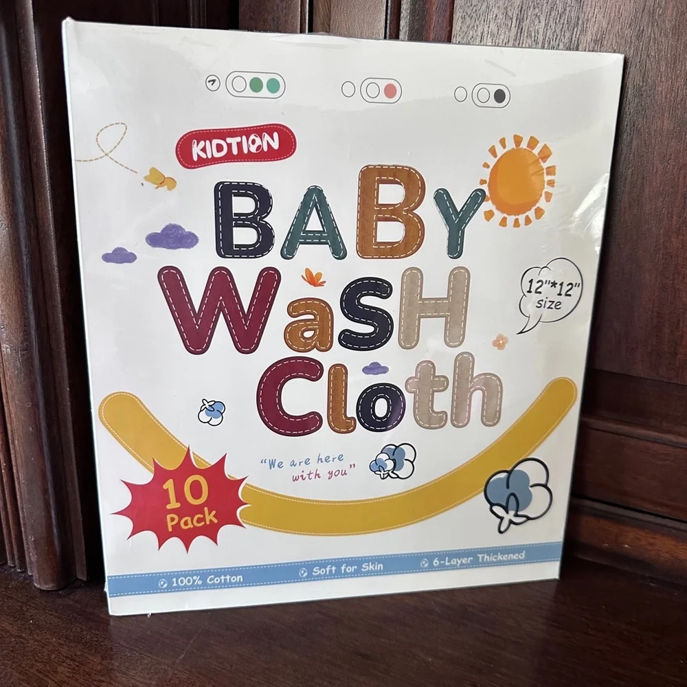 Unisex Baby KIDTION Wash Cloth 12